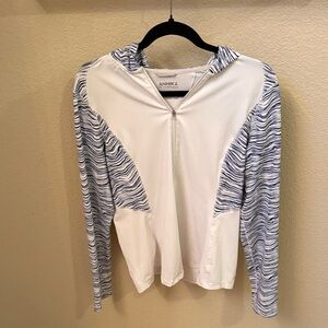 Annika White and Blue Patterned Hoodie